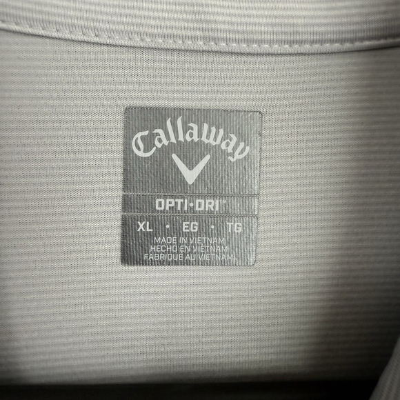 Callaway Opti Dry XL Light Blue & White Striped Performance Golf Shirt - Picture 7 of 9